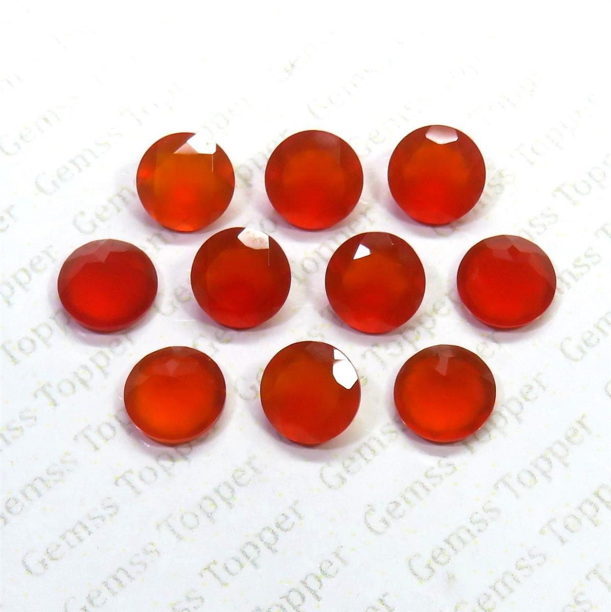 Carnelian 10x10 mm Round Faceted